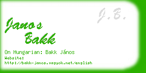 janos bakk business card