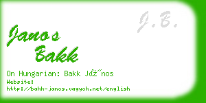 janos bakk business card
